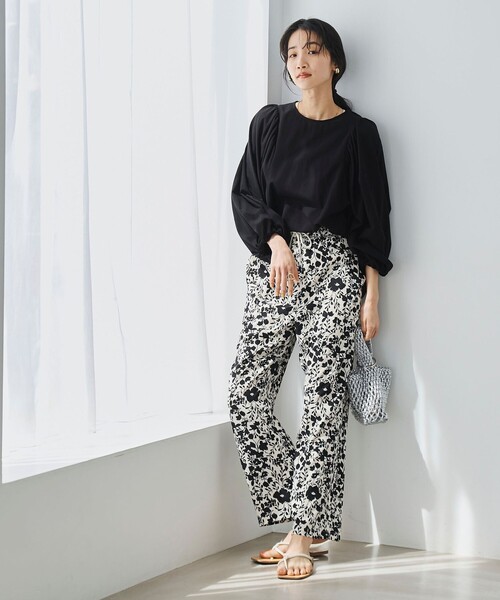 coen（コーエン）の「バイカラーボタニカルプリントテーパードパンツ（その他パンツ・レディース・ネイビー/オレンジ系その他/ナチュラル・L/M）」の10枚目の写真