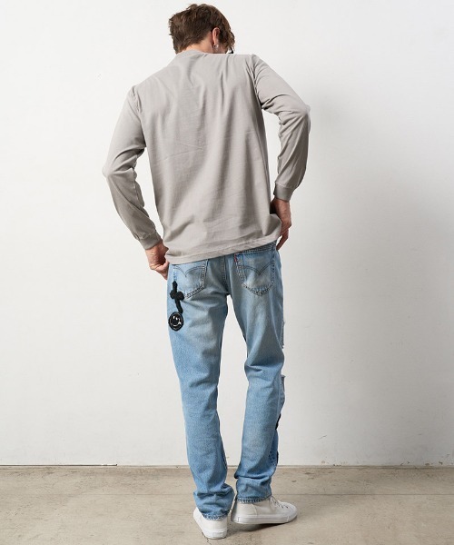 STUD MUFFIN(スタッドマフィン)の「mlt4733-5.6ozコットン天竺 4モチーフ発泡プリントLS Tシャツ(Tシャツ/カットソー・メンズ・ホワイト/チャコールグレー/ブラック・4/3/2)」の19枚目の写真