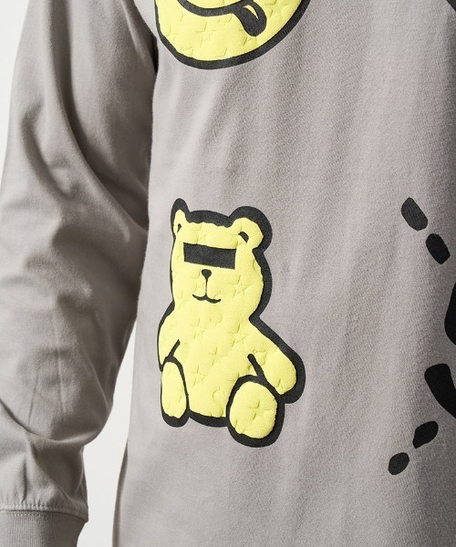 STUD MUFFIN(スタッドマフィン)の「mlt4733-5.6ozコットン天竺 4モチーフ発泡プリントLS Tシャツ(Tシャツ/カットソー・メンズ・ホワイト/チャコールグレー/ブラック・4/3/2)」の20枚目の写真
