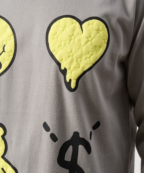 STUD MUFFIN(スタッドマフィン)の「mlt4733-5.6ozコットン天竺 4モチーフ発泡プリントLS Tシャツ(Tシャツ/カットソー・メンズ・ホワイト/チャコールグレー/ブラック・4/3/2)」の22枚目の写真