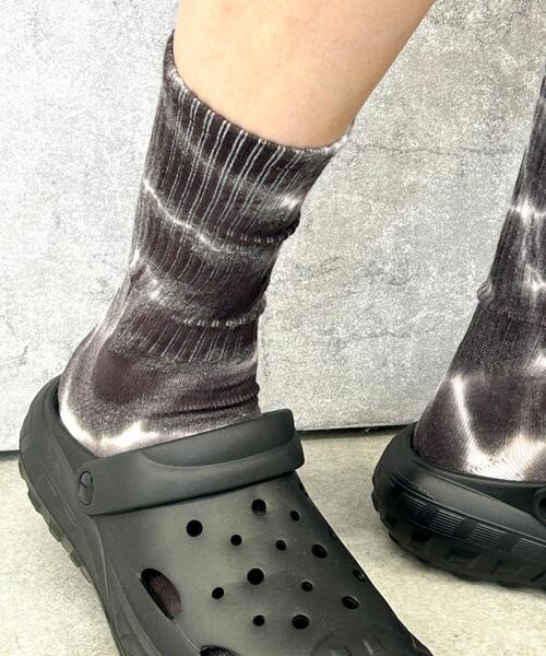 WEGO（ウィゴー）の「WEGO/タイダイソックス（ソックス/靴下・メンズ・ブラック/オレンジ/グリーン/ブラウン・25-27CM）」の2枚目の写真