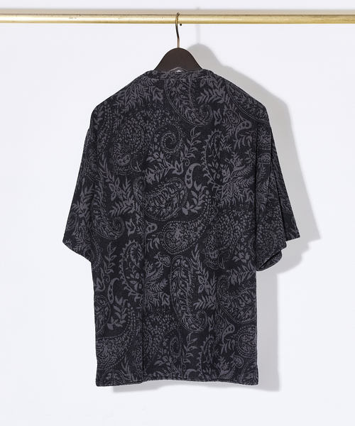 AH ABAHOUSE(エーエイチアバハウス)の「【AH ABAHOUSE】パイル ジャガード Tシャツ(Tシャツ/カットソー・メンズ・ブラック/グレイッシュベージュ・48/46)」の9枚目の写真