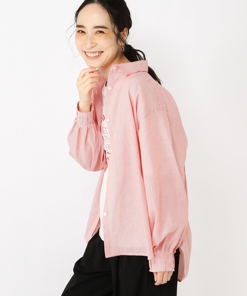 studio CLIP（スタディオクリップ）の「【玄長直子さんコラボ】ノンアイロンヒンヤリシャツ（シャツ/ブラウス・レディース・オフホワイト/その他2/その他1/ブルー・FREE）」の17枚目の写真