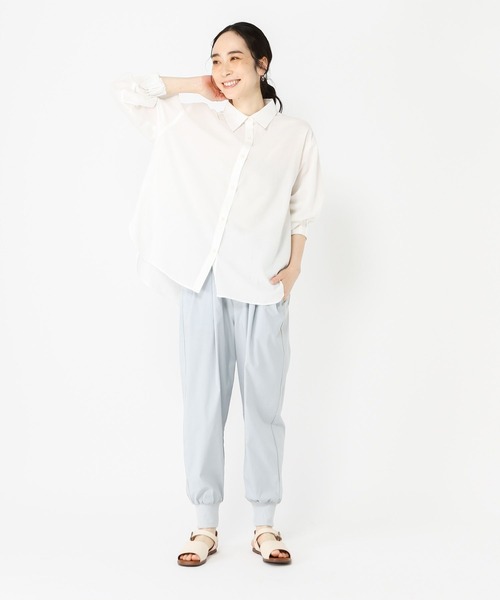studio CLIP（スタディオクリップ）の「【玄長直子さんコラボ】ノンアイロンヒンヤリシャツ（シャツ/ブラウス・レディース・オフホワイト/その他2/その他1/ブルー・FREE）」の18枚目の写真