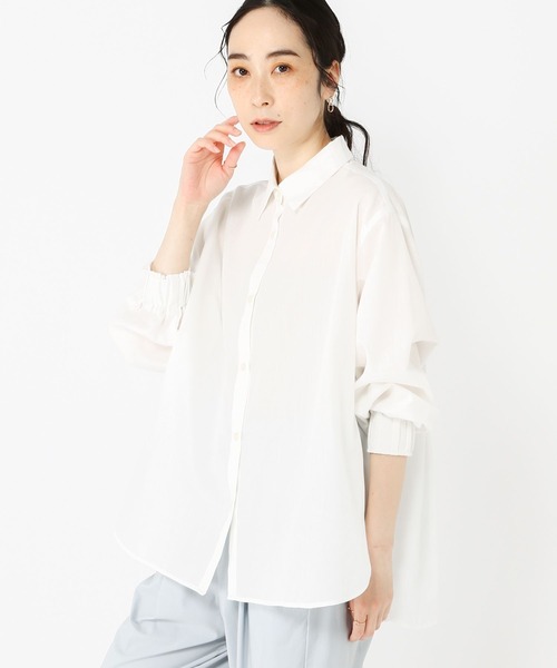 studio CLIP（スタディオクリップ）の「【玄長直子さんコラボ】ノンアイロンヒンヤリシャツ（シャツ/ブラウス・レディース・オフホワイト/その他2/その他1/ブルー・FREE）」の20枚目の写真