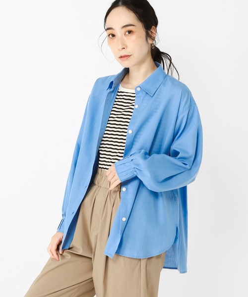 studio CLIP（スタディオクリップ）の「【玄長直子さんコラボ】ノンアイロンヒンヤリシャツ（シャツ/ブラウス・レディース・オフホワイト/その他2/その他1/ブルー・FREE）」の11枚目の写真
