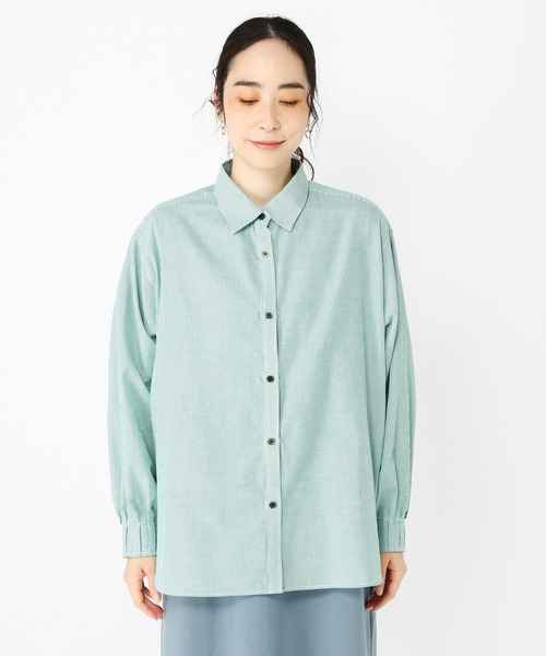 studio CLIP（スタディオクリップ）の「【玄長直子さんコラボ】ノンアイロンヒンヤリシャツ（シャツ/ブラウス・レディース・オフホワイト/その他2/その他1/ブルー・FREE）」の12枚目の写真