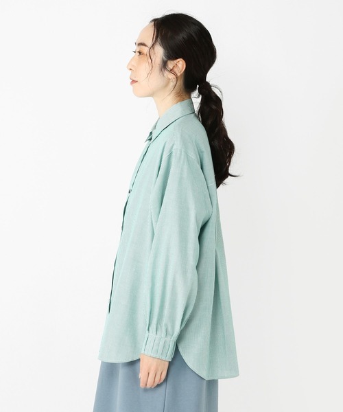 studio CLIP（スタディオクリップ）の「【玄長直子さんコラボ】ノンアイロンヒンヤリシャツ（シャツ/ブラウス・レディース・オフホワイト/その他2/その他1/ブルー・FREE）」の13枚目の写真