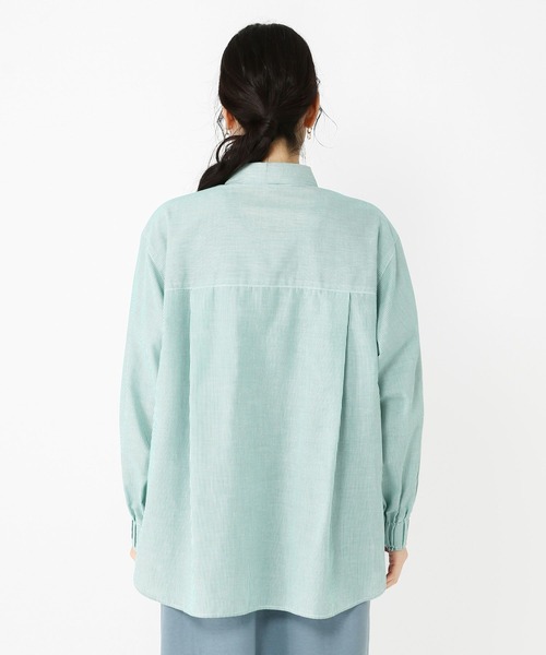studio CLIP（スタディオクリップ）の「【玄長直子さんコラボ】ノンアイロンヒンヤリシャツ（シャツ/ブラウス・レディース・オフホワイト/その他2/その他1/ブルー・FREE）」の14枚目の写真