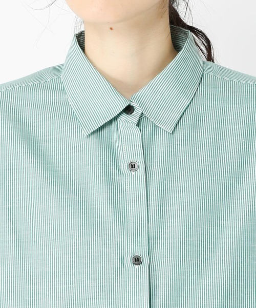 studio CLIP（スタディオクリップ）の「【玄長直子さんコラボ】ノンアイロンヒンヤリシャツ（シャツ/ブラウス・レディース・オフホワイト/その他2/その他1/ブルー・FREE）」の15枚目の写真