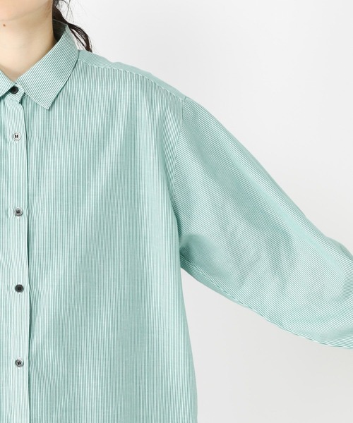 studio CLIP（スタディオクリップ）の「【玄長直子さんコラボ】ノンアイロンヒンヤリシャツ（シャツ/ブラウス・レディース・オフホワイト/その他2/その他1/ブルー・FREE）」の16枚目の写真