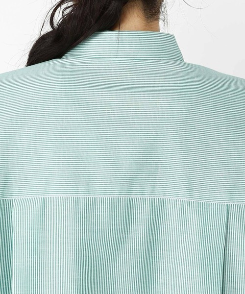 studio CLIP（スタディオクリップ）の「【玄長直子さんコラボ】ノンアイロンヒンヤリシャツ（シャツ/ブラウス・レディース・オフホワイト/その他2/その他1/ブルー・FREE）」の6枚目の写真