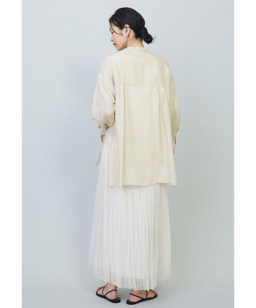 美品✨プルミエアロンディスモン　オーガンジー手絞りプリーツスカート　アイボリー 1er Arrondissement（プルミエアロンディスモン）の