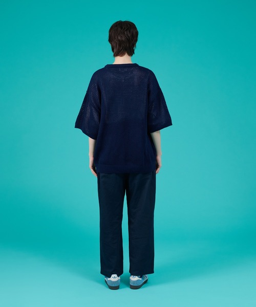 ONCILY(オンシェリー)の「HAND WRITTEN EMBROIDERY MESH KNIT / ハンドライティング刺繍メッシュニット(ニット/セーター・メンズ・ネイビー/ブラック・SMALL/MEDIUM/LARGE)」の17枚目の写真
