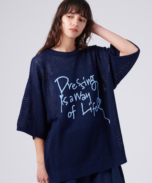 ナウンレス NOUNLESS オーバー メッシュ ハンド ニット OVER MESH HAND