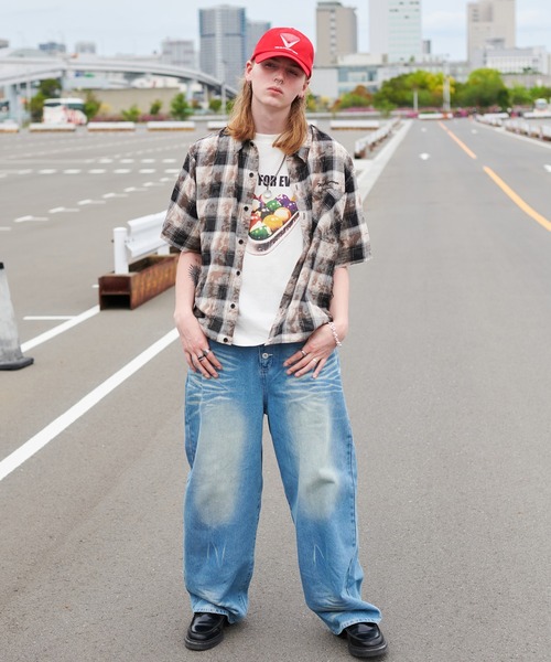 WISH FOR EVER（ウィッシュフォーエバー）の「DRAW CODE FRINGE VINTAGE LIKE SHIRT/ドローコードフリンジビンテージライクシャツ（シャツ/ブラウス・メンズ・ブルー/ブラック/レッド/ブラウン・SMALL/MEDIUM/LARGE）」の19枚目の写真