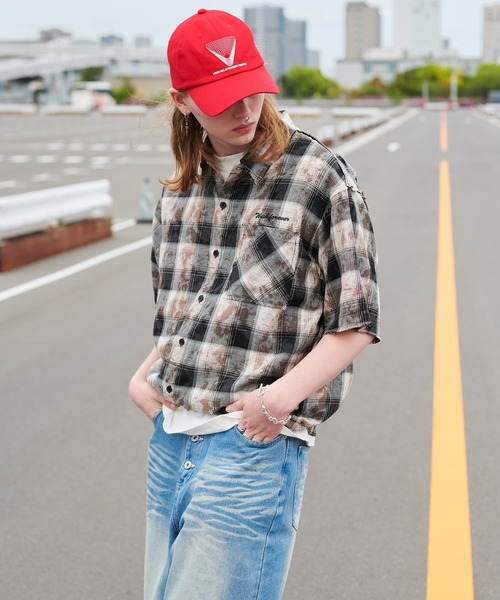 WISH FOR EVER（ウィッシュフォーエバー）の「DRAW CODE FRINGE VINTAGE LIKE SHIRT/ドローコードフリンジビンテージライクシャツ（シャツ/ブラウス・メンズ・ブルー/ブラック/レッド/ブラウン・SMALL/MEDIUM/LARGE）」の21枚目の写真