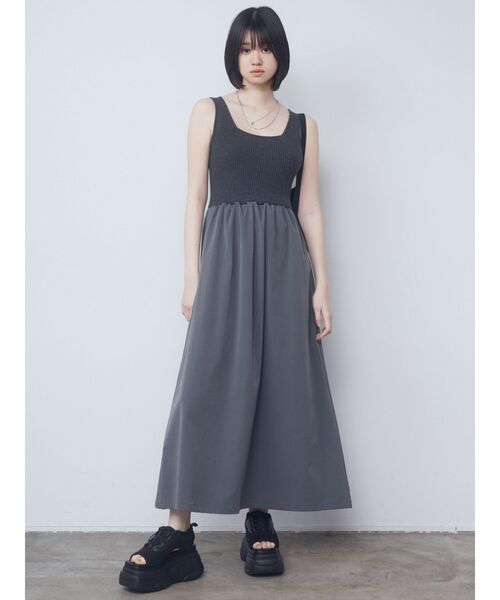 EMODA ニットワンピース EMODA ワンピース カラージップニットワンピース : ZOZOTOWN