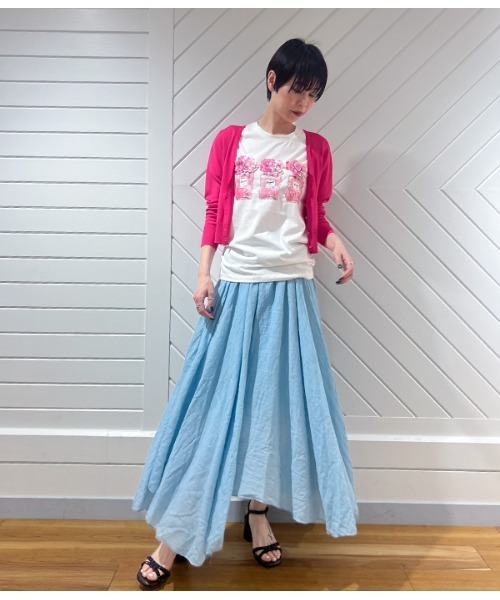 Desert Rose(デザートローズ)の「【DESERT ROSE/デザートローズ】長袖Vネッククロップドカーディガン(カーディガン/ボレロ・レディース・ブラック/ピンク系その他/ライトイエロー/ブルー系その他/ホワイト/ピンク・FREE)」の8枚目の写真