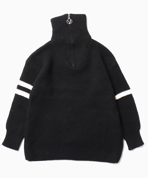 ニット セーター 配色 ZIP ニットパーカー レディース カラー配色デザインZIPニット（ニット/セーター）｜ROOPTOKYO
