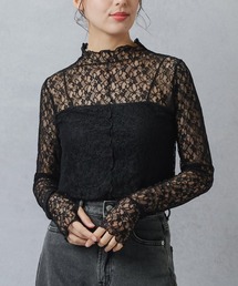 Lull | 【Lull / ルル】花柄シアーレースカットソー(Tシャツ/カットソー)