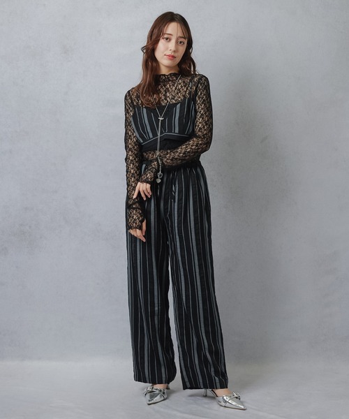 Lull（ルル）の「【Lull / ルル】花柄シアーレースカットソー（Tシャツ/カットソー・レディース・ブラック/ホワイト・ONESIZE）」の11枚目の写真