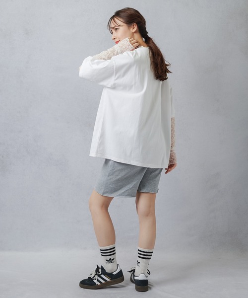 Lull（ルル）の「【Lull / ルル】花柄シアーレースカットソー（Tシャツ/カットソー・レディース・ブラック/ホワイト・ONESIZE）」の12枚目の写真