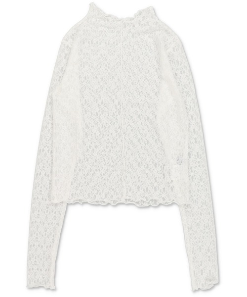 Lull（ルル）の「【Lull / ルル】花柄シアーレースカットソー（Tシャツ/カットソー・レディース・ブラック/ホワイト・ONESIZE）」の14枚目の写真