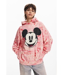 【Desigual】スウェットロングスリーブ ミッキーマウス パーカー ピンク セール】MICKEY YEAH! スウェットロングスリーブ（スウェット