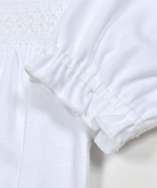 Tartine et Chocolat（タルティーヌエショコラ）の「レース襟付きスモッキング刺しゅう2Wayオールベビー(50~75cm)（ロンパース・キッズ・イエロー/オフホワイト/ピンク・FREE）」の22枚目の写真