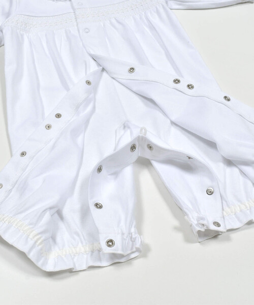 Tartine et Chocolat（タルティーヌエショコラ）の「レース襟付きスモッキング刺しゅう2Wayオールベビー(50~75cm)（ロンパース・キッズ・イエロー/オフホワイト/ピンク・FREE）」の19枚目の写真