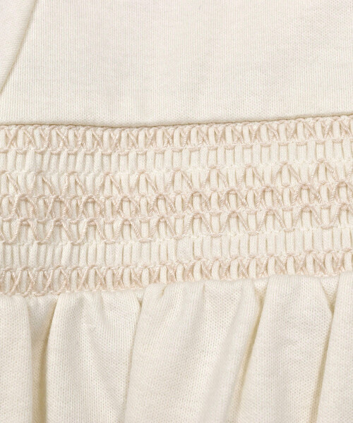 Tartine et Chocolat（タルティーヌエショコラ）の「レース襟付きスモッキング刺しゅう2Wayオールベビー(50~75cm)（ロンパース・キッズ・イエロー/オフホワイト/ピンク・FREE）」の9枚目の写真
