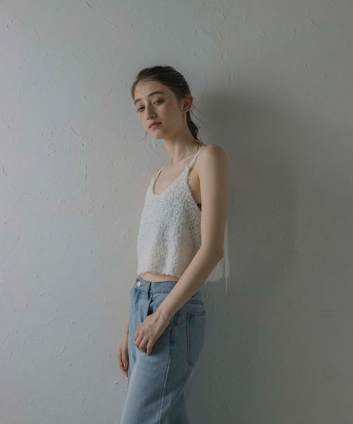 MINERTE(ミネルテ)の「【MINERTE】fringe knit camisole / フリンジニットキャミソール(キャミソール・レディース・ベージュ/オフホワイト・FREE)」の12枚目の写真