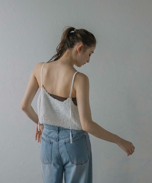 MINERTE(ミネルテ)の「【MINERTE】fringe knit camisole / フリンジニットキャミソール(キャミソール・レディース・ベージュ/オフホワイト・FREE)」の11枚目の写真