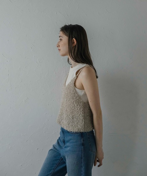 MINERTE(ミネルテ)の「【MINERTE】fringe knit camisole / フリンジニットキャミソール(キャミソール・レディース・ベージュ/オフホワイト・FREE)」の6枚目の写真