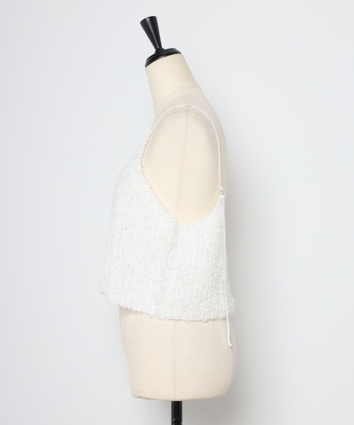 MINERTE(ミネルテ)の「【MINERTE】fringe knit camisole / フリンジニットキャミソール(キャミソール・レディース・ベージュ/オフホワイト・FREE)」の3枚目の写真