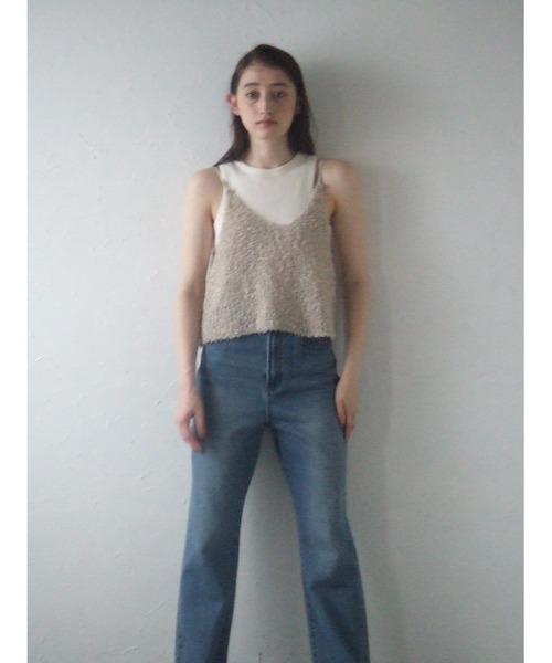 MINERTE(ミネルテ)の「【MINERTE】fringe knit camisole / フリンジニットキャミソール(キャミソール・レディース・ベージュ/オフホワイト・FREE)」の9枚目の写真