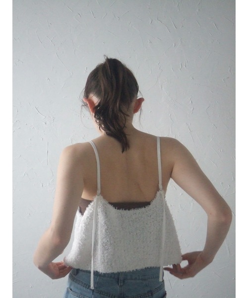 MINERTE(ミネルテ)の「【MINERTE】fringe knit camisole / フリンジニットキャミソール(キャミソール・レディース・ベージュ/オフホワイト・FREE)」の10枚目の写真