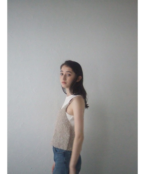 MINERTE(ミネルテ)の「【MINERTE】fringe knit camisole / フリンジニットキャミソール(キャミソール・レディース・ベージュ/オフホワイト・FREE)」の4枚目の写真