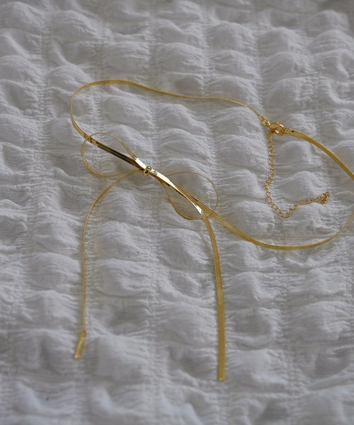 Editors Draw（エディターズドロー）の「リボンチョーカー・ネックレス（チョーカー・レディース・ゴールド/シルバー・FREE）」の5枚目の写真