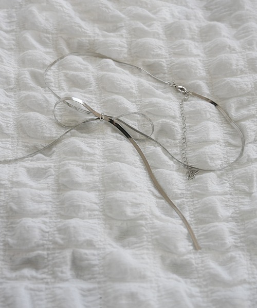 Editors Draw（エディターズドロー）の「リボンチョーカー・ネックレス（チョーカー・レディース・ゴールド/シルバー・FREE）」の4枚目の写真