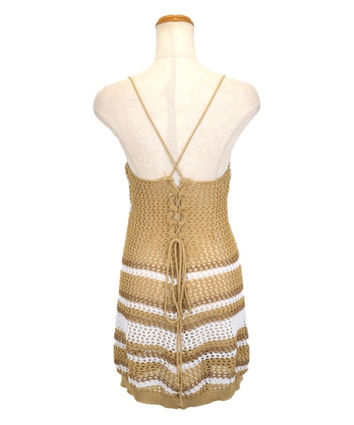 Tika（ティカ）の「水着 ワンピース 体型カバー 水着小物 かぎ編み ニット 可愛い（水着・レディース・ベージュ/ブルー・M）」の11枚目の写真