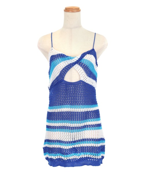 Tika（ティカ）の「水着 ワンピース 体型カバー 水着小物 かぎ編み ニット 可愛い（水着・レディース・ベージュ/ブルー・M）」の12枚目の写真
