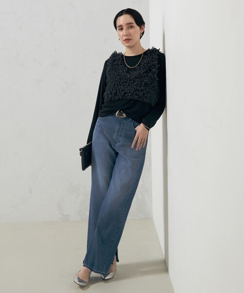 Laraaji(ララージ)の「ループ編みビスチェ(ベスト・レディース・オフホワイト/チャコールグレー・38)」の21枚目の写真