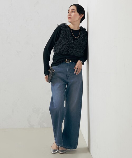 Laraaji(ララージ)の「ループ編みビスチェ(ベスト・レディース・オフホワイト/チャコールグレー・38)」の22枚目の写真