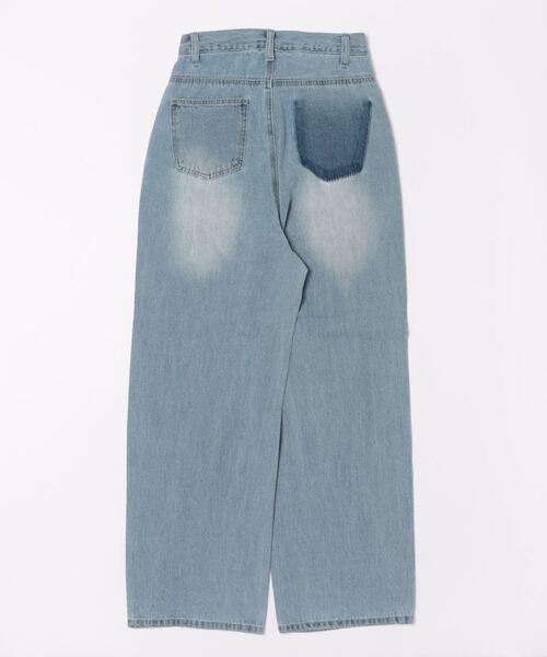 MAISON BREEZE（メゾンブリーズ）の「【MAISON BREEZE】バックポケットストレート加工デニム 223-703-3232 DTK（デニムパンツ・レディース・ブルー/ライトブルー・S/M）」の7枚目の写真