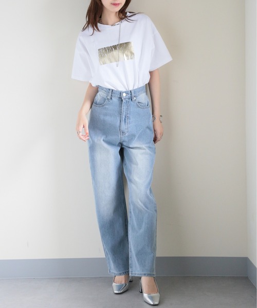 MAISON BREEZE（メゾンブリーズ）の「【MAISON BREEZE】バックポケットストレート加工デニム 223-703-3232 DTK（デニムパンツ・レディース・ブルー/ライトブルー・S/M）」の14枚目の写真