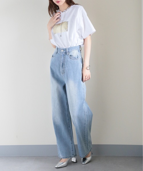 MAISON BREEZE（メゾンブリーズ）の「【MAISON BREEZE】バックポケットストレート加工デニム 223-703-3232 DTK（デニムパンツ・レディース・ブルー/ライトブルー・S/M）」の15枚目の写真