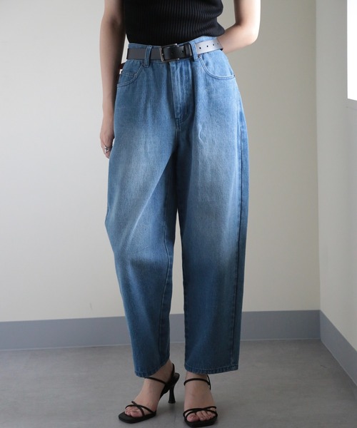 MAISON BREEZE（メゾンブリーズ）の「【MAISON BREEZE】バックポケットストレート加工デニム 223-703-3232 DTK（デニムパンツ・レディース・ブルー/ライトブルー・S/M）」の13枚目の写真