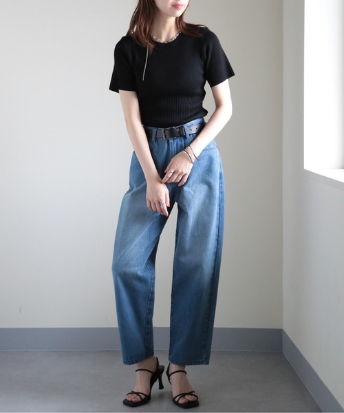 MAISON BREEZE（メゾンブリーズ）の「【MAISON BREEZE】バックポケットストレート加工デニム 223-703-3232 DTK（デニムパンツ・レディース・ブルー/ライトブルー・S/M）」の10枚目の写真